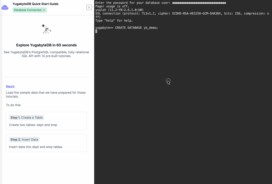Run the quick start tutorial Run the quick start tutorial