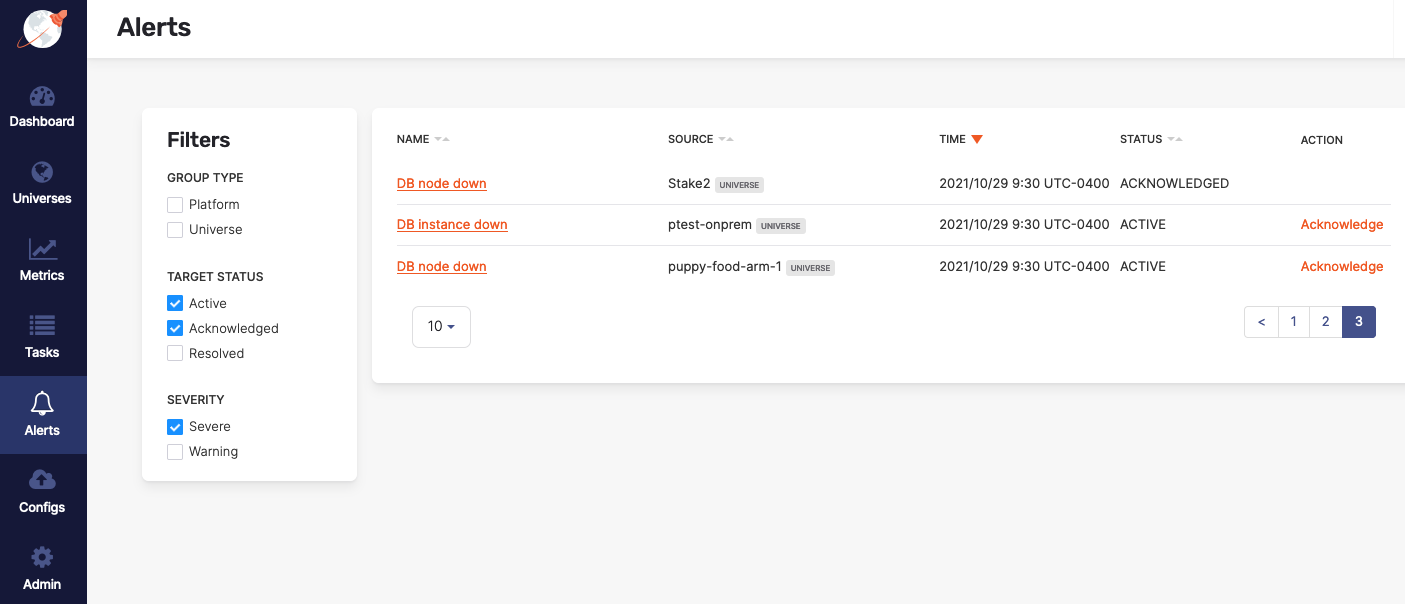 Alerts Page Alerts Page